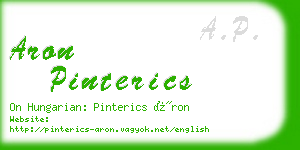 aron pinterics business card